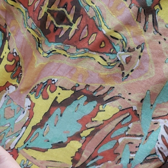 CM.YAYA Khaki Paisley Sleeveless Wide Leg Straight Jumpsuit Size XXXL NWOT - Picture 5 of 9